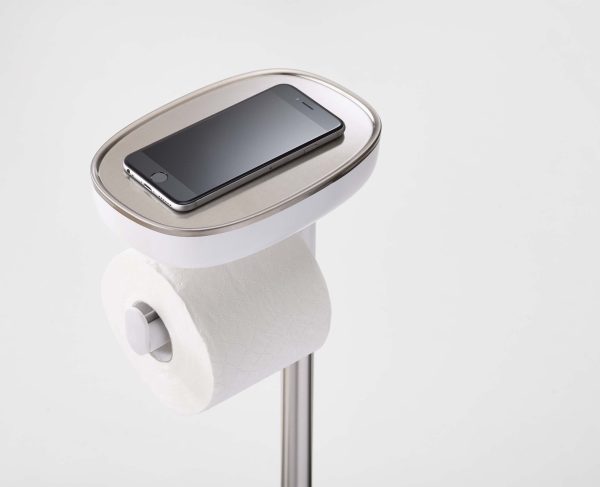 EasyStore? Plus Stainless-steel Toilet Roll Holder with Toilet Brush - Image 5