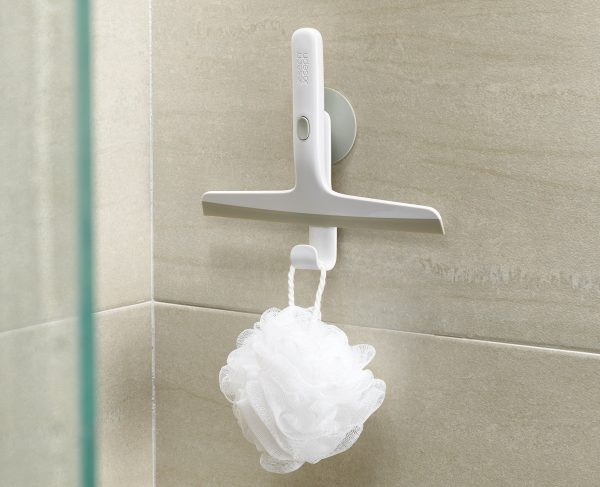 EasyStore? Pack of 2 Light Gray Shower Squeegees with Storage Hook - Image 2