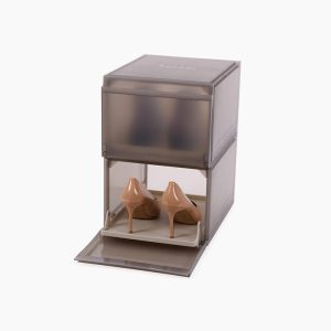 ShoeCase 2-piece Gray Shoe Storage Box