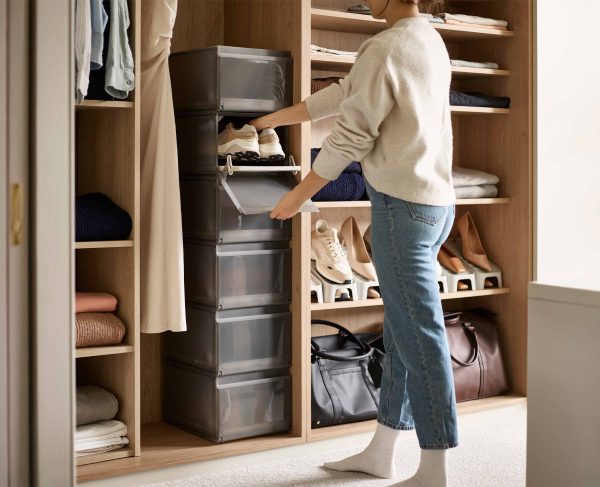 ShoeCase 6-piece Gray Shoe Storage Box - Image 3