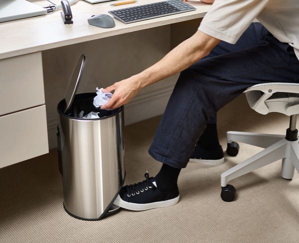 Arc? 10L Easy-push Stainless-steel Pedal Trash Can - Image 2