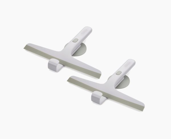 EasyStore? Pack of 2 Light Gray Shower Squeegees with Storage Hook - Image 3