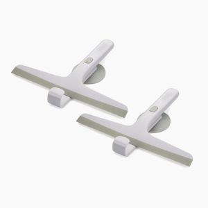 EasyStore? Pack of 2 Light Gray Shower Squeegees with Storage Hook