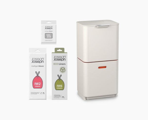 Totem Max 60L Stone Waste & Recycling Trash Can Starter Set